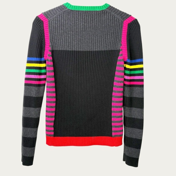 Tommy Hilfiger Japan Sweater L, Stripe Rings, rib knit, Y2K Shrunken Logo, 2000s - Picture 7 of 14